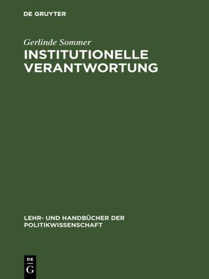 cover image of Institutionelle Verantwortung